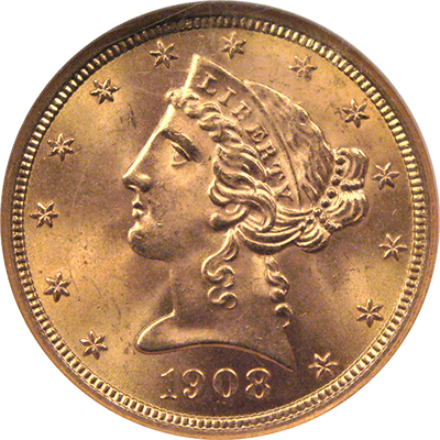 5 Liberty Gold Half Eagles Buy US Gold Coins