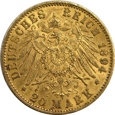 German Gold 20 Marks American Gold Exchange