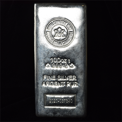 Buy 100 oz Silver Bars - Royal Canadian Mint (RCM)