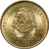 Mexican Silver 5 Peso Hidalgo Wreath 1951-1954 AU