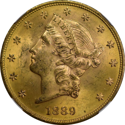 $20 Liberty Type 3 1889-S MS-63 obverse