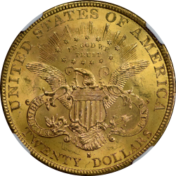 $20 Liberty Type 3 1889-S MS-63 reverse