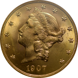 $20 Liberty Type 3 1907-D MS-65 obverse