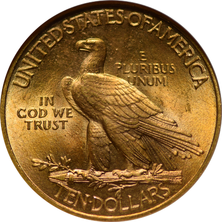 1910 indian motto $10 ngc ms-65 (544707609) Rev.